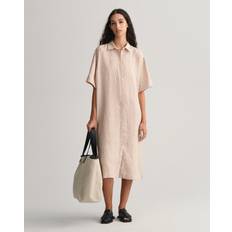 Gant Dam Kortärmad skjortklänning linne Beige