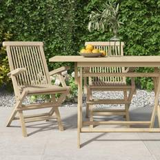 Teck Chaises de Jardin vidaXL Lot de 2 Chaises de Jardin Pliantes Fauteuils de Terrasse Patio Extérieur Scandinave