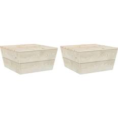 vidaXL Tavoli da Giardino 2 pz 60x60x30 cm in Legno di Abete Impregnato - Marrone