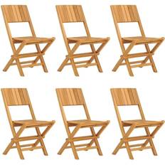 Teck Chaises de Jardin vidaXL Lot de 6 Chaises de Jardin Pliantes Sièges de Terrasse