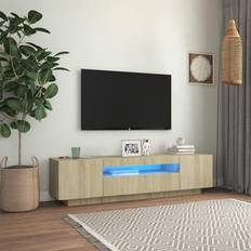 Tv 40 vidaXL TV-taso LED Valoilla Sonoma-tammi 160 x 35 x 40 cm