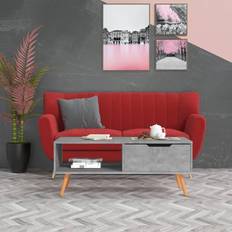 Gris Mesas de Centro vidaXL Coffee Table Concrete Gray 39.4' x 19.5" x 16.9" Mesa de Centro