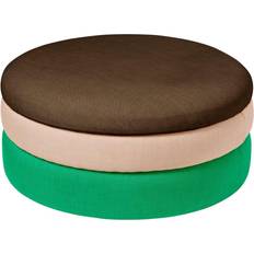 Pink Poufs Broste Copenhagen Pond green/pink/coffee Pouffe