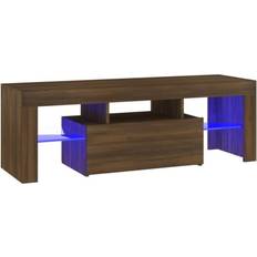 vidaXL Cabinet with LED Lights Brown Oak TV Bench 120x40cm