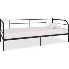 Negro Sofás vidaXL Estructura De Cama De Metal Negro 90x200 cm Sofá