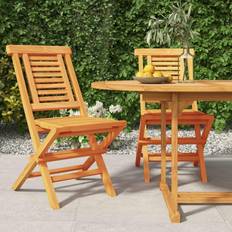 Teck Chaises de Jardin vidaXL Chaises De Jardin Pliantes 2 Pcs 47x63x90 cm Bois Massif Teck