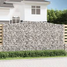 vidaXL Buede gabionkurve 3 stk. 400x30x200/220 galvaniseret jern