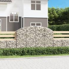 Grå Gabionkurve vidaXL Buet gabionkurv 200x30x120/140 galvaniseret jern