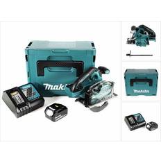 Makita Sierras circulares Makita dcs 553 RT1J Sierra circular sin cable 18V 150 mm sin escobillas 1x Batería 5,0Ah Cargador Maletín Makpac