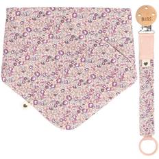 Coton Bavoirs Bibs Bandana Bavoir et Attache-Sucette Liberty Eloise Blush