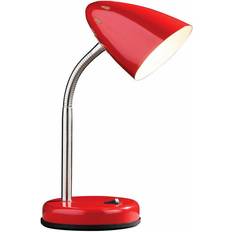 Lighting Premier Housewares Red Gloss Desk Table Lamp