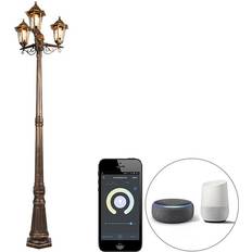 Guld - LED-belysning Bedlamper QAZQA Smart buiten lantaarn 3-lichts Bedlampe