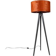 QAZQA Stativ Sort Med Skjerm Rød 50 cm Gulvlampe