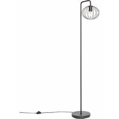 QAZQA Vloerlampen QAZQA Industriële Vloerlamp Zwart 23 cm