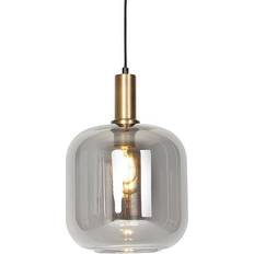 QAZQA Lighting QAZQA hanging black with gold glass Pendant Lamp