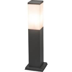 A Farolas QAZQA Moderno Baliza Moderna Gris Oscuro 45 cm IP44 Rectangular Adecuado Para Led Max. 1 x 60 Watt Farola