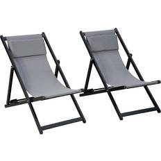 Sunbathing Sun Chairs Garden & Outdoor Furniture OutSunny 84B-342V71CG 2-pack