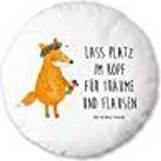 Herding Panda Vos Rond Kussen 40 cm Wit
