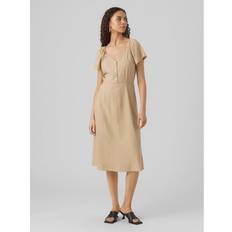 Vero Moda Vmmymilo SS Calf Dress - Irish Cream