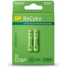Gp recyko aaa GP Batteries ReCyko 650 AAA Batterier 650mAh 2 Stk
