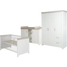 Beech Furniture Set Kid's Room Roba Felicia 3 Piece Cot Set White