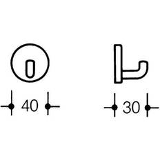 Plástico Ganchos para toallas Hewi Einzelhaken 801.90.010 A.30mm PA Tiefschwarz 90 D.40mm