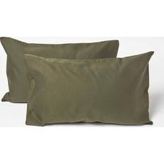 Lin Taies d'oreiller Homescapes Linen Pillow Case Green