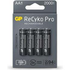 Gp recyko pro aa batteri 2000mah GP Batteries 4x rechargeable AA R6 ReCyko Pro Ni-MH 2000mAh