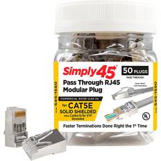 Simply45 RJ45-stik STP Cat5e Pass-Through 50-Pack