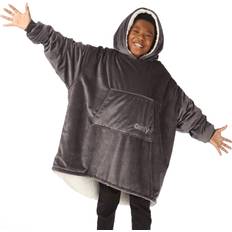 The comfy original THE COMFY original jr oversized microfiber wearable blanket for kids, charcoal