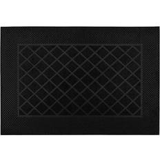 JVL Harlequin Scraper Rubber Pin Doormat Black