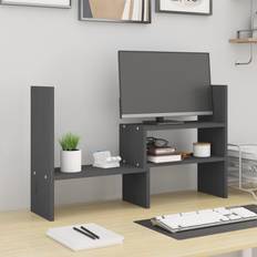 Fyr TV-borde vidaXL Skærmholder 39-72 x 17 x 43 cm Massivt Fyrretræ Grå TV-bord