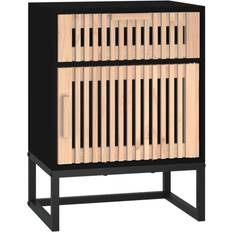 vidaXL Nero 40x30x55,5 cm Legno Multistrato e Ferro Comodino