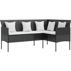 L sofa vidaXL black L-shaped Couch Poly Sofa