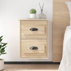 vidaXL Murale Armoire De Nuit Suspendue Avec 2 Tiroirs Table de chevet