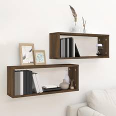 Vidaxl cd vidaXL brown oak, 6x Cube CD Wall Shelf