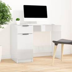 vidaXL vit högglans Skrivbord