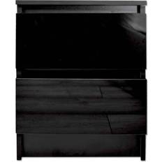 Black Bedside Tables Fwstyle Contemporary Gloss Front 2 Bedside Table