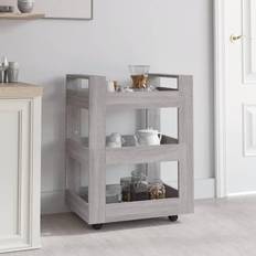 Grå - Rektangulære Rulleborde vidaXL Køkkenvogn 60 x 45 x 80 cm Grå Sonoma-Eg Rullebord