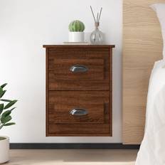 vidaXL Comodini A Parete 2 Pz Rovere Marrone 41.5x36x53 cm Comodino