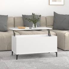 vidaXL 90 x 44,5 x 45 cm Konstrueret Træ Hvid Sofabord