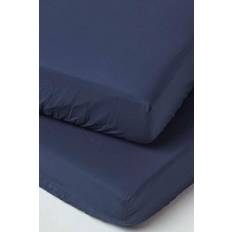 Homescapes Cotton Cot Bed Fitted Sheets 200 Thread Count, 2