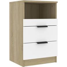 Beige Nachttische vidaXL white sonoma Engineered Bedside Table