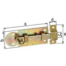 Economico Pomelli per mobili Fensterriegel L.61 mm B.26 mm Form Ger. STA Galv. Gelb Verz. Ausschub 13,5 mm GAH