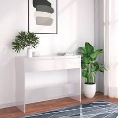 vidaXL 100 x 35 x 76,5 cm Konstrueret Træ Hvid Konsolbord
