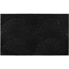 JVL Scraper Rubber Doormat 45x75cm, Mosaic Black cm