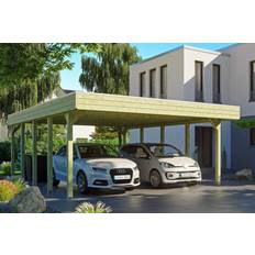 SKAN HOLZ Platinklasse Hjemsted Premium Dobbeltcarport 557 x 708 cm (Areal )