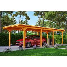 Gartenhäuser SKAN HOLZ Skan Holz Carport Emsland Eiche hell (Gebäudefläche )