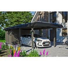 Gartenhäuser SKAN HOLZ Skan Holz Carport Wendland Anbau 362 Alu-Dach Blende (Gebäudefläche )