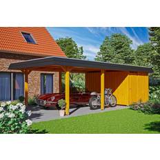 Gartenhäuser SKAN HOLZ Holz Carport Wendland Anbau 409x870cm EPDM-Dach (Gebäudefläche )